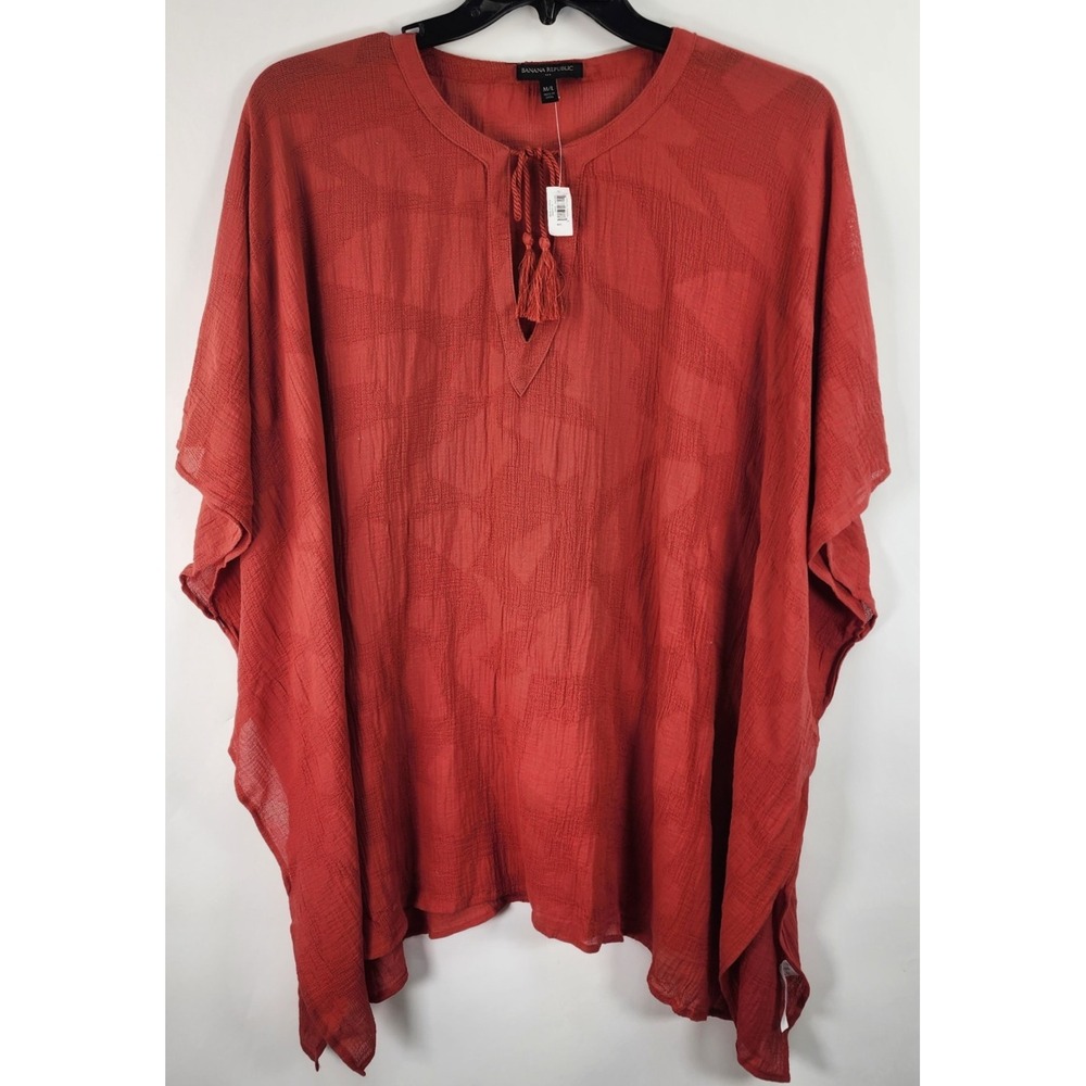 Banana Republic Rust Red Tassel Top Women's M/L Bohemian Swim Coverup